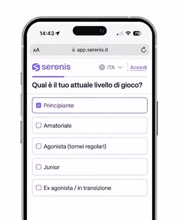 Questionario per il mental coaching tennis: scelta del livello di gioco